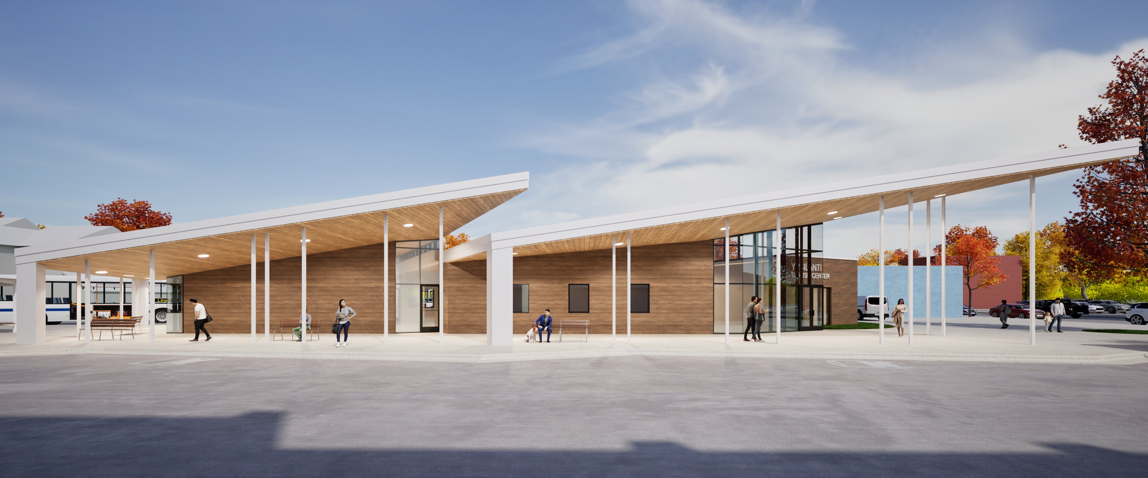 View of the front of the proposed YTC from Pearl Street.